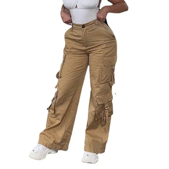 2022 y2k Kargo Pantolon Bandaj Düşük Bel Çok Cepler Pantolon Kadın Vintage Streetwear Baggy Sweatpants Moda Joggers