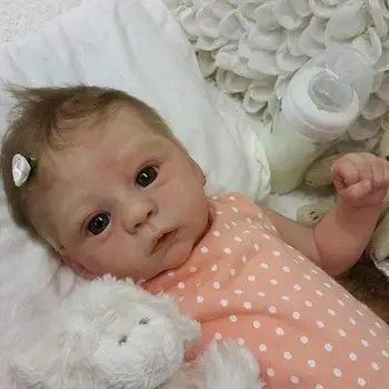 Gerçekçi Silikon Bebek Kız Reborn Besleyici Doğum Günü Interaktif Hediye Gerçekçi Uyku Modeli Yumuşak Dolması Bebek Y4a6
