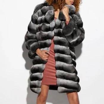 Kadın Kürk Ceket Artı Boyutu Ceket Sıcak Moda Palto Chinchilla Renkli Kürk Dış Giyim Hızlı Kargo