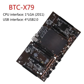 H61 BTCX79 Madenci Anakart İle E5 2609 V2 CPU + Anahtarı Kablosu LGA 2011 DDR3 Desteği 3060 3070 3080 GPU BTC Madencilik İçin