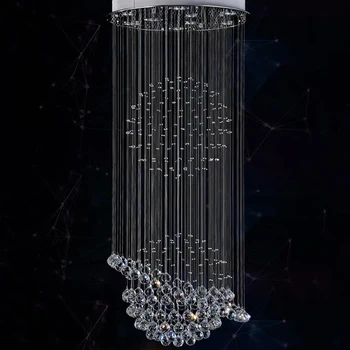 Jmmxiuz Modern kısa spiral kristal avize üç top avize ev kristal aydınlatma LED enerji tasarrufu avize