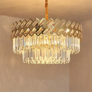 AOSONG Tavan Avize Kristal Lamba Lüks Altın LED Armatürleri Modern Dekoratif Oturma Odası Yemek Odası Villa Dubleks