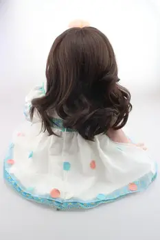 60 cm Prenses Kız Reborn Bebek Bebek Kahverengi Saç ıle Güzel Elbise Pamuk Vücut Vinil Bacaklarda ıçin Büyük Hediye çocuk
