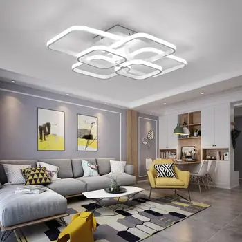 Postmodern alüminyum LED tavan lambası kare tasarım yaratıcı avize oturma odası iç dekorasyon aydınlatma için uygun