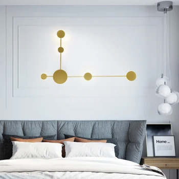 Modern Demir LED Duvar Lambaları Oturma Odası Yatak Odası Başucu Altın Beyaz Boyalı iç mekan aydınlatması Armatür Wandlamp Endüstriyel Aplik