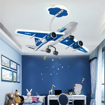 Çocuk Odası Yaratıcı Uzay Mekiği Uçak Led Avizeler Erkek Yatak Odası Dekorasyon Asılı Aydınlatma Armatürleri Kreş Parlaklık