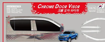Krom Kapı Visor Yan Pencere Saptırıcı Gölge Güneş Yağmur Kalkanı Gümüş Toyota Hilux Revo 2016 ıçin Gezileri Saçak