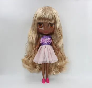 Ücretsiz Kargo büyük indirim RBL-555 DIY Çıplak Blyth doll doğum günü hediye kız için 4 renk büyük göz bebek ile güzel Saç sevimli oyuncak