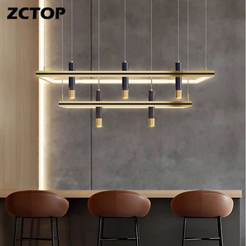 Modern LED avize Minimalist dekorasyon kolye lamba oturma odası yemek masası Mutfak için altın parlaklık tasarım asılı ışık