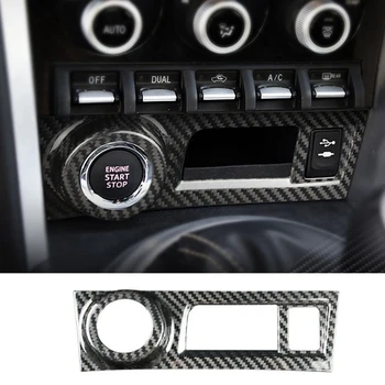 Karbon Fiber araba merkezi ateşleme cihazı Başlat düğmesi çerçeve Sticker Subaru Brz Toyota 86 için