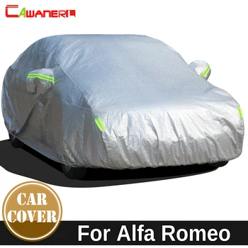 Cawanerl Pamuk Kalınlaşmak Araba Kapak Anti-Uv Güneş Gölge Yağmur Kar Dolu Toz Koruma Kapağı Için Alfa Romeo 147 156 159 166 8C