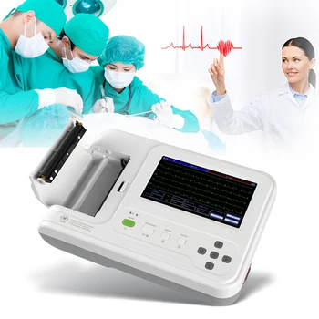 CONTEC Taşınabilir 3 Kanallı Ekg Makinesi Tıbbi Kalp Atış Hızı Monitörü Kağıt Ekg Monitörü