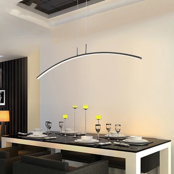 Uzaktan kumanda Modern Siyah Beyaz Avizeler oturma odası mutfak Yemek çalışma odası kordon asılı ışıklar parlaklık aydınlatma