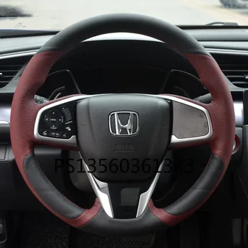 DIY el-dikişli direksiyon kılıfı fit için Honda CR-V Civic Vrzel Accord Yeşim Şehir Fit Avancier Brerze deri tutma kapağı