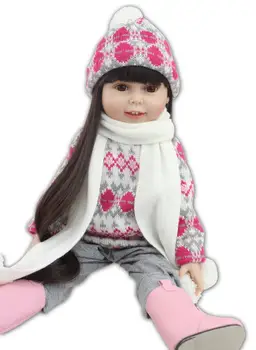 45 cm El Yapımı Tam Vinil bebe Reborn Amerikan Bebekler Gerçekçi Silikon Bebek Kız oyuncak bebekler için çocuk günü hediyesi