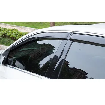Audi için A4L 2017 2018 Araba Pencere Yağmur Güneşlik Kalkanı Kapak Trim Styling 3D Paslanmaz Çelik Dış Kalıp Trim 4 adet / takım