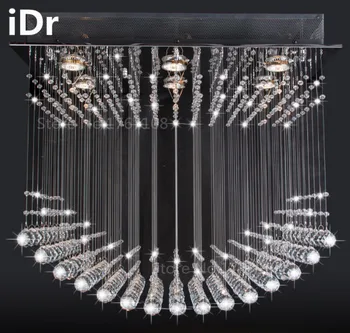 Çağdaş LED dikdörtgen yüksek dereceli ışık lamba restoran ışıkları yatak odası kristal avize yüksek kalite L600xW400xH550mm