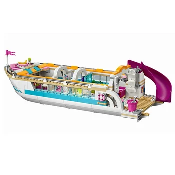Kızlar Serisi 41015 Tatil Tekne 3D Yunus Cruiser Yapı Taşları çocuk Oyuncakları Uyumlu Arkadaşlar Hediyeler Yunus Yat Oyuncaklar
