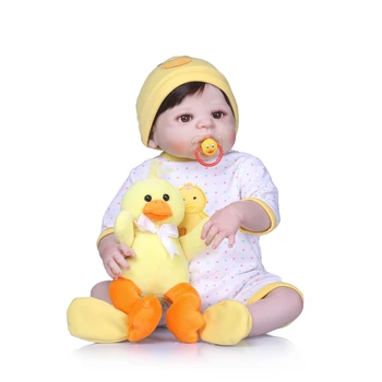 NPK 57 CM Gerçek Tam Vücut Silikon Kız Yeniden Doğmuş Bebek Bebek banyo oyuncakları Gerçekçi Bebek Prenses Realistia Bebek Bebes Reborn Bonecas
