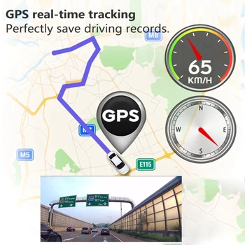 TAVIN D255 araba dvr'ı Kamera 4 K & 1080 P Video Kaydedici Ses kontrolü GPS Dashcam çizgi Kam Araba kayıt Süper Gece Görüş