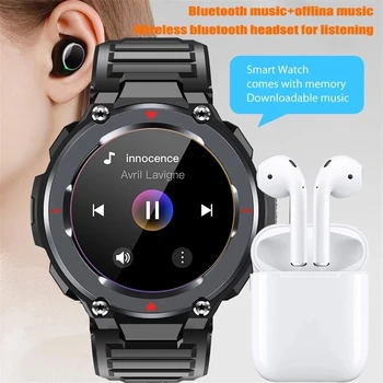 Yeni Lüks spor akıllı saat Erkekler Bluetooth Çağrı Müzik Çalma nabız monitörü Su Geçirmez Erkekler Smartwatch 2021 Android IOS Için
