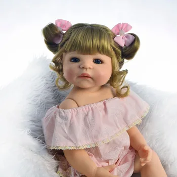 22 inç 55 cm Tam silikon Vinil Prenses Toddler bebe Bebek modelleme Kız doğum günü hediyesi Mevcut Çocuk Oyun Evi Oyuncak bebekler