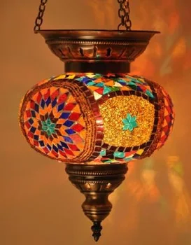 El yapımı Çok Renkli Türk Asılı Mozaik Lamba