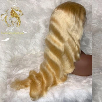 # 613 sarı insan saçı peruk 180 % Yoğunluk Düz / Vücut Dalga / Kıvırcık Brezilyalı Remy Dantel Ön insan saç peruk Kadınlar Için Preplucke