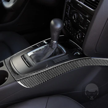 3 ADET Yumuşak Karbon Fiber Iç Dişli Kutusu Paneli Yan Şerit Dekorasyon ayar kapağı Fit Audi A5 Sert Üst 2008-up Araba Aksesuarları