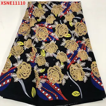 Yusufçuk Tarzı İsviçre Dantel Yeni Varış Afrika Nijeryalı Pamuk Elbise Tekstil Kumaş 5 Yards / Lot XSNE11110