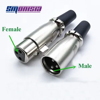 Smonisia 100 adet 3-pin Topu XLR Erkek/Dişi Fiş için Mikrofon