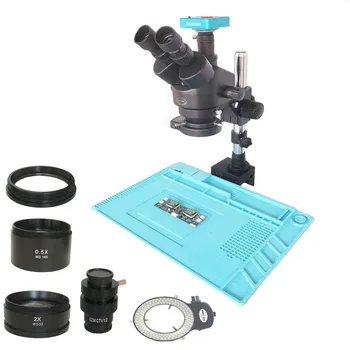3.5 X-90X SMD Lehimleme Trinoküler Stereo Kelepçe Mikroskop 38MP HDMI Microscopio USB Dijital Kamera PCB Telefon Takı Onarım Mat