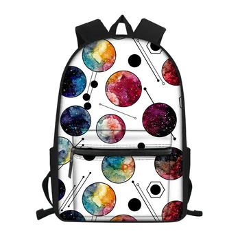 Sevimli çizgi yıldızlı gökyüzü okul sırt çantası moda rahat seyahat kamp Unisex omuz çantaları