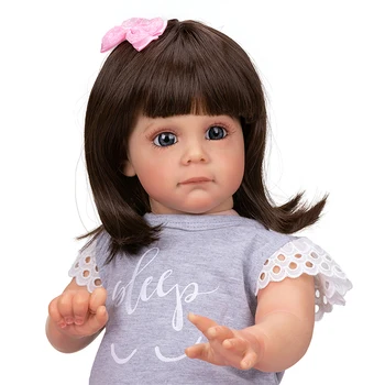 60 cm Yeniden Doğmuş Bebek Bebek Popüler Kız Maggie El Köklü Saç Yeniden Doğmuş Kız Bebek Sevimli Küçük Kız oyuncak bebekler Çocuklar için