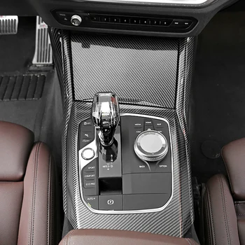 8 Adet Karbon Fiber Merkezi Dişli Paneli Kontrol Paneli Çıkartması Araba Iç Modifikasyonu BMW 3 Serisi ıçin G20 G28 2019-2021