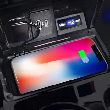 15W araba Qİ kablosuz şarj cihazı hızlı telefon şarj plakası iç parçalar Ford Explorer 2020 2021 için