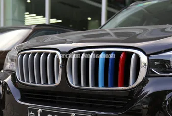 3 Renk ABS Ön merkezi ızgara ızgara kapağı Trim 14 pcs Için BMW X6 F16-2018 Araba aksesuarları ıç Araba Trim
