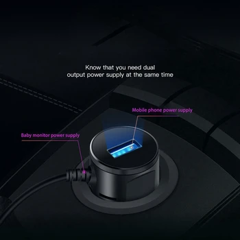 Araba 5.0 Bebek dikiz kamera ayarlanabilir 1080 P Bebek hiçbir ışık Gece görüş monitör ekran ile USB şarj aleti