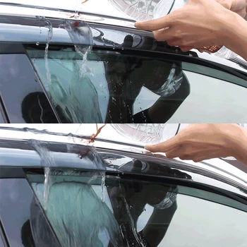 OVERE YENİ 1 Takım Duman Pencere Yağmur Visor Renault Koleos Için 2010 2011 2012 2013 2016 ABS Deflector Guard Aksesuarları