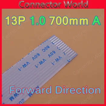 50 adet / grup Yeni FFC FPC düz esnek kablo 13 p 1.0 mm pitch 13 pin İleri Uzunluğu 700 mm Şerit Flex 13pin AWM 20624 80C 60 V VW-1