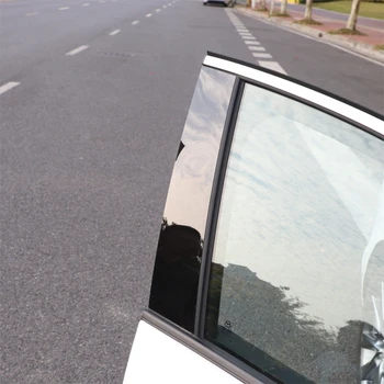 Mazda 6 Atenza 2019 2020 için 8 adet Araba Styling PVC Araba Pencere Pillar Trim Sticker Orta BC Sütun Çıkartmalar Dış Aksesuarlar