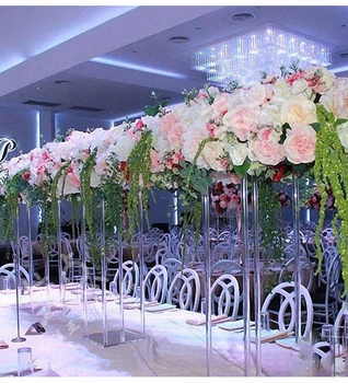 10 takım / grup Akrilik Zemin Vazo Temizle Çiçek Vazo Masa Centerpiece Evlilik Modern Vintage Çiçekli Standı Sütunlar Düğün Decorati