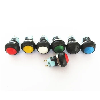 100 ADET PBS-33A ON-OFF 12mm Kilitleme Küçük Su Geçirmez Kendinden Sıfırlama basmalı düğme Anahtarı Yuvarlak Kırmızı/Yeşil/Beyaz / Siyah / Mavi / Sarı