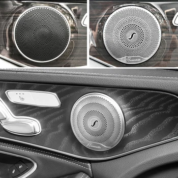 6 adet Ses Hoparlörler Kapak Için W213 W205 GLC Mercedes Benz AMG E C Sınıfı Araba Kapı Tweeter Trim Çıkartmalar Yüksek Kaliteli Yedek