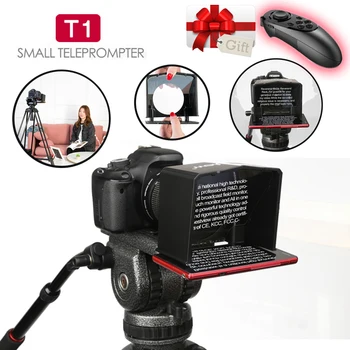 View T1 Smartphone Teleprompter Canon Nikon Sony Kamera için Fotoğraf Stüdyosu Video T1 Teleprompter DSLR için Youtube Röportaj