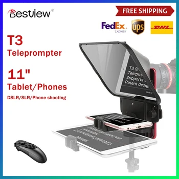 View T3 Teleprompter için 11 inç Tablet iPad Telefonları Prompter Açık Röportaj Konuşma DSLR Okuyucu prompteur Masa 5.0