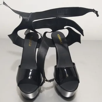 Moda ayak bileği kayışı seksi ultra 15 cm topuk sandalet, 6 
