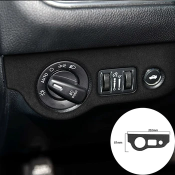 Dodge Challenger-2020 için Alcantara Süet Wrap Araba Far Ayarı Anahtarı Paneli Şerit Trim Sticker Araba Kapakları-Styling