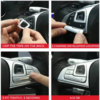 Mercedes Benz E Class için W213 E200 E300 Araç İç Direksiyon Paneli Topuzu Düğmesi Trim Kapak Sticker Saydam