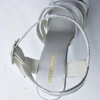 LAIJIANJINXIA Yeni 17 CM Yüksek Topuklu Gece Kulübü Düğün Parti Sandalet Moda Peep Toe kadın Kutup Dans Ayakkabıları platform sandaletler